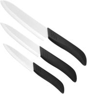 🔪 premium ceramic knife set with 3 essential knives and protective sheaths logo