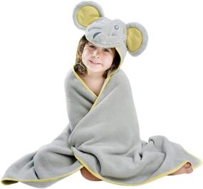 img 4 attached to 🐘 Little Tinkers World Premium Hooded Towel for Kids - Elephant Design, Ultra Soft 100% Cotton Bath Towel with Hood for Girls or Boys - A Must-Have Bath Time Essential