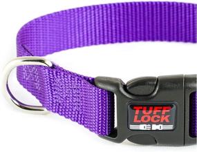 img 3 attached to Nylon Dog Collar with Tuff Lock, Quick Release 🐶 Rust-Free D Ring, Adjustable, Made in USA, Solid Pattern Plastic Buckle