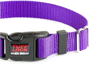 img 2 attached to Nylon Dog Collar with Tuff Lock, Quick Release 🐶 Rust-Free D Ring, Adjustable, Made in USA, Solid Pattern Plastic Buckle