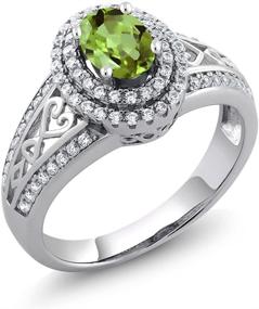 img 3 attached to 💎 Sterling Silver Peridot Birthstone Women's Jewelry with Gemstone Accent