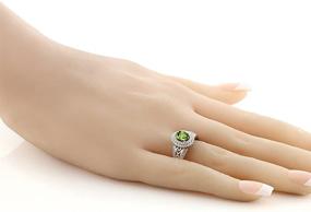 img 1 attached to 💎 Sterling Silver Peridot Birthstone Women's Jewelry with Gemstone Accent