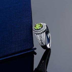 img 2 attached to 💎 Sterling Silver Peridot Birthstone Women's Jewelry with Gemstone Accent