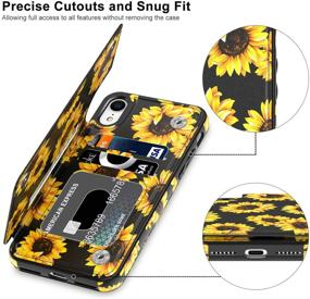 img 2 attached to LETO iPhone XR Case: Fashionable Flower Designs Leather Wallet Cover for Girls & Women, Flip Folio Case with Card Slots and Kickstand, Protective Phone Case for iPhone XR - Blooming Sunflowers