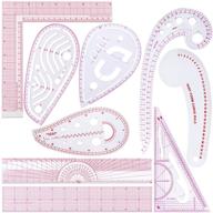 versatile 9-piece french metric ruler set: transparent, beveled, curve-shaped measure 📏 ruler - perfect plastic sewing tools for diy sewing, dressmaking, crafts, and more! logo