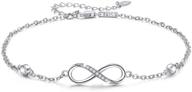 💕 endlessly elegant: medwise women's infinity anklet bracelet in 925 sterling silver - adjustable, plus size, and symbolic of endless love - perfect gift for her on valentines day or mother's day logo
