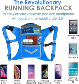 img 3 attached to 🎒 Premium Running Mini Backpack Vest: Reflective, Adjustable, Holds Accessories & Devices – Ideal for Fitness, Walking, Cycling, Hiking & More!