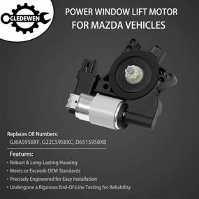 img 3 attached to 🔌 OEM Power Window Lift Motor for Mazda 3, 5, 6, CX-7, CX-9, RX-8 - Replace # GJ6A5958XF, G22C5958XC, D6515958XB