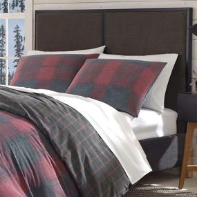 img 1 attached to 🛏️ Eddie Bauer Home Cattle River Collection: 100% Cotton Plaid Duvet Cover Set, Soft & Cozy, Premium Quality, Matching Shams, 3-Piece Bedding Set, Machine Washable, Queen, Red