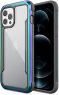 📱 raptic shield case - iphone 12 pro max compatible: shock absorbing, durable aluminum frame, 10ft drop tested, iridescent finish logo