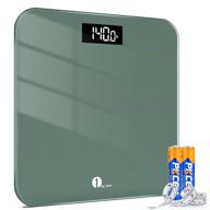 📏 digital body weight scale with large led display, 400 lbs capacity, tape measure, batteries included - ideal for people, green logo