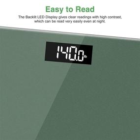 img 1 attached to 📏 Digital Body Weight Scale with Large LED Display, 400 lbs Capacity, Tape Measure, Batteries Included - Ideal for People, Green