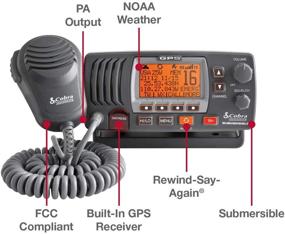 img 2 attached to 📻 Кобра MR F77B 25 Вт VHF морское радио с встроенным GPS-приемником - неразъемное крепление, водонепроницаемое, ЖК-дисплей, шумоподавляющий микрофон, NOAA погода, метр силы сигнала, сканирование каналов - черно-серый.