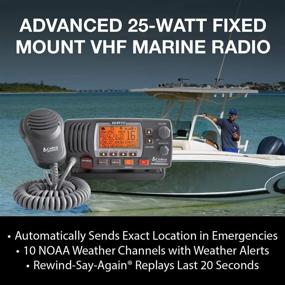 img 1 attached to 📻 Кобра MR F77B 25 Вт VHF морское радио с встроенным GPS-приемником - неразъемное крепление, водонепроницаемое, ЖК-дисплей, шумоподавляющий микрофон, NOAA погода, метр силы сигнала, сканирование каналов - черно-серый.