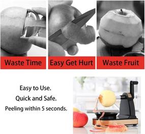 img 3 attached to 🍏 FEINARY Apple Peeler Slicer Corer Set with Bonus Orange Peeler - Stainless Steel Blade, Suction Base, Durable Multi-function, Spare Blade Included, Quick and Safe - Black