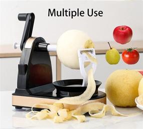 img 1 attached to 🍏 FEINARY Apple Peeler Slicer Corer Set with Bonus Orange Peeler - Stainless Steel Blade, Suction Base, Durable Multi-function, Spare Blade Included, Quick and Safe - Black