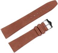 suede leather watchband brown 18mm logo