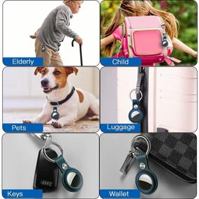 img 2 attached to 🔑 AICase Leather AirTag Case with Keychain Ring - Ultimate Protective Holder for Apple New Air Tag 2021 - Perfect for Pets, Keys, Luggage, and Backpacks
