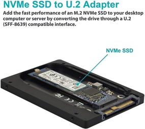 img 3 attached to 💾 Привод NVMe SSD U.2 ADWITS, M.2 Key-M (PCIe 4.0/3.0), скорость до 32 Гбит/с, конвертер 2.5 дюйма 7 мм to U.2 (SFF-8639), совместим с AHCI SSD, корпус из полного алюминия с ЧПУ, цвет черный.