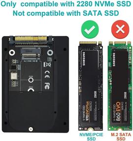 img 2 attached to 💾 Привод NVMe SSD U.2 ADWITS, M.2 Key-M (PCIe 4.0/3.0), скорость до 32 Гбит/с, конвертер 2.5 дюйма 7 мм to U.2 (SFF-8639), совместим с AHCI SSD, корпус из полного алюминия с ЧПУ, цвет черный.