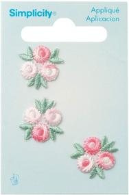 img 1 attached to 🌸 Wrights Pink and White Floral Applique Fabric Iron On Patches, 3 Pieces, 3/4 Inch