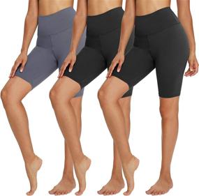 img 4 attached to 🩲 Comfortable TNNZEET 3 Pack Biker Shorts for Women – 8" Buttery Soft High Waisted Yoga Cycling Workout Shorts