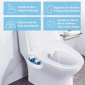 img 1 attached to Nebulastone Non-Electric Bidet Toilet Seat Attachment: Ultra-Slim, Self-Cleaning, Dual Nozzles, Adjustable Water Pressure for Posterior and Feminine Wash