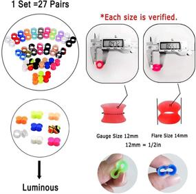 img 2 attached to 🔴 Stuppendux 54PCS/36PCS/14PCS Silicone Ear Gauges Tunnels Plugs Stretchers Expander Set 2g-3/4" - elevated SEO-friendly revision of the product name without significant alterations.