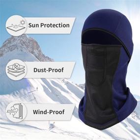 img 3 attached to RUPUMPACK Balaclava Ski Face Mask - Windproof & Sun 🏂 UV Protection - Cold Weather Thermal Hood, Breathable for Motorcycle Cycling