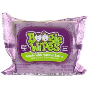 img 1 attached to 🍇 120 Count Boogie Wipes - Great Grape Scent