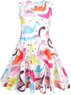 👗 gsvibk little girl cotton dress - kid girls short sleeve cartoon dress - baby cute dress - toddler dinosaur dresses logo