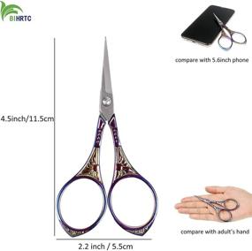 img 3 attached to ✂️ BIHRTC 4.5 Inch Little Embroidery Scissors - Sharp Stainless Steel Vintage Leaf Carving Scissors for Sewing Crafting Artwork, Needlepoint & Home Use