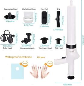 img 1 attached to 💥 Revolutionary 9in1 Pneumatic Plunger Kit: Unclog Toilets, Sinks & Drains with Inflatable Toilet Head, Waterproof Membrane & High-Pressure Air Drain Blaster Gun