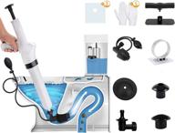 💥 revolutionary 9in1 pneumatic plunger kit: unclog toilets, sinks & drains with inflatable toilet head, waterproof membrane & high-pressure air drain blaster gun логотип