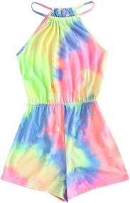 img 4 attached to SOLY HUX Spaghetti Striped Multicoloured Girls' Clothing in Jumpsuits & Rompers