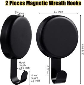 img 3 attached to 🎄 Efficient Magnetic Wreath Hanger Set - Heavy Duty Metal Door Hook for Secure Christmas Wreath Hanging - Holds up to 8 lbs!