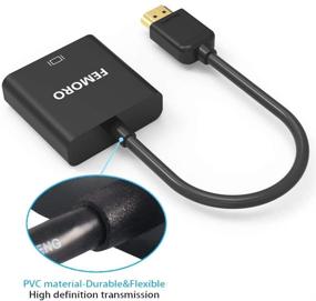 img 2 attached to Адаптер-переходник HDMI в VGA FEMORO 1080P - идеально подходит для ПК, ноутбука, DVD, проектора, ультрабука, Raspberry Pi, Chromebook - черный.