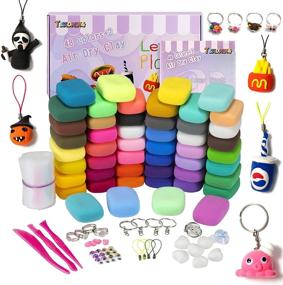 img 4 attached to GSYXY Modeling Clay Starter Kit: 50 Colors Air Dry Clay with Creation Book, Accessories Set, 14 Hard Tools & More!