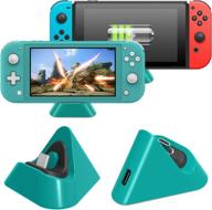 🔋 nintendo switch/switch lite/switch oled model charging dock - compact charger stand station with type c port - compatible with nintendo switch lite 2019/switch oled model (green) logo