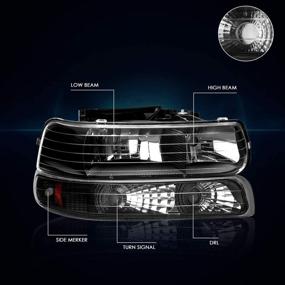 img 2 attached to Headlight Assembly Compatible Silverado Suburban Lights & Lighting Accessories