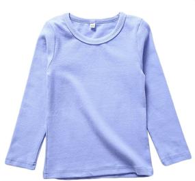 img 4 attached to 👚 KISBINI Unisex Girls Cotton Long Sleeve T-Shirt Top Tees" - Optimized Unisex Girls' Cotton Long Sleeve T-Shirt Top Tees