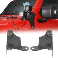 hooke road dual a-pillar light mounting brackets compatible with jeep jl wrangler / gladiator jt 2018-2021 - pair (excludes gladiator mojave) logo