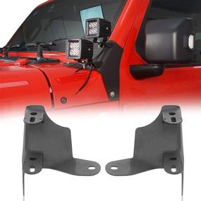 img 4 attached to Hooke Road Dual A-Pillar Light Mounting Brackets Compatible with Jeep JL Wrangler / Gladiator JT 2018-2021 - Pair (Excludes Gladiator Mojave)