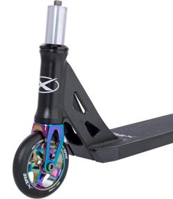 img 2 attached to Xspec Pro Stunt Kick Scooter: Stand out with Oil Slick Anodized Design, Black Frame & Purple Rainbow Neo Chrome