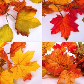 img 2 attached to Whaline Artificial Autumn Maple Leaves Garland - Festive Fall Hanging Plant for Home, Garden, and More!