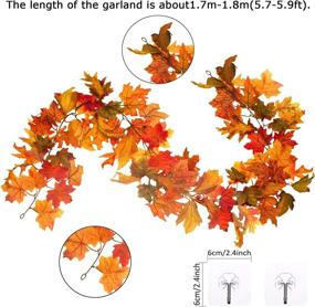 img 3 attached to Whaline Artificial Autumn Maple Leaves Garland - Festive Fall Hanging Plant for Home, Garden, and More!