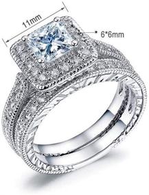 img 1 attached to 💍 Парные Кольца LOVERSRING Набор для Молодоженов Его и Ее Женская Отделка белым золотом 10 карат, имитация бриллианта класса ААА, Мужская Стальная Обручальная Полоса