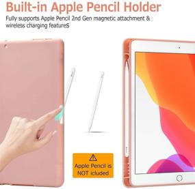 img 2 attached to 🎹 Keyboard Case for iPad 9th Gen 10.2" 2021/(8th Gen) 2020/(7th Gen) 2019 - 7 Colors Backlit, iPad Air 3 10.5" (3rd Gen)/iPad Pro 10.5" Compatible, Pencil Holder, Champagne