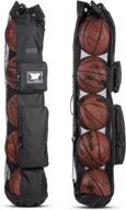 🏀 fitdom xl basketball equipment bag - heavy duty, adjustable shoulder strap design for coach with 2 front pockets, ideal for coaching & sport accessories. this carrier can store up to 5 basketballs логотип