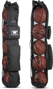 img 4 attached to 🏀 Fitdom XL Basketball Equipment Bag - Heavy Duty, Adjustable Shoulder Strap Design for Coach with 2 Front Pockets, Ideal for Coaching & Sport Accessories. This Carrier Can Store Up to 5 Basketballs